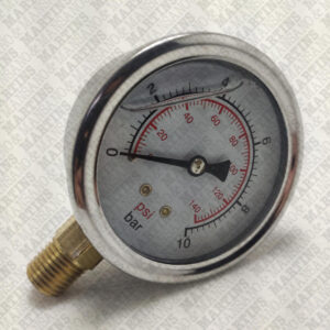 M063V1/410BARG - Manômetro vertical pressão 0 - 10 bar R 1/4" NPT com glicerina