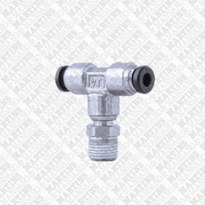FST041/8N - Conexão em T para tubo de 4 mm com rosca central de 1/8" BSPT