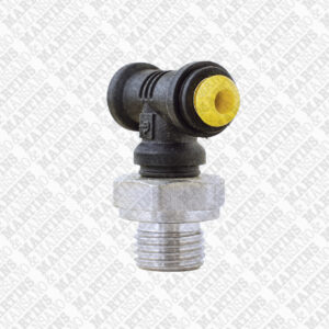 FST04G1/4 - Conexão em T para tubo de 4 mm com rosca central de 1/4" BSPP