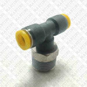 FST081/2N - Conexão em T para tubo de 8 mm com rosca central de 1/2" BSPT
