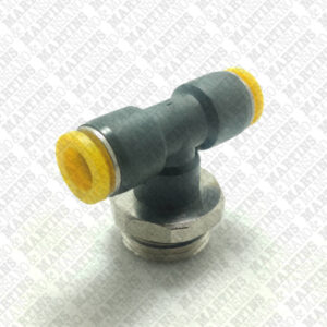 FST08G1/2 - Conexão em T para tubo de 8 mm com rosca central de 1/2" BSPP