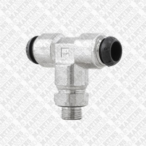 FST08G1/8 - Conexão em T para tubo de 8 mm com rosca central de 1/8" BSPP