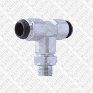 FST10G1/4 - Conexão em T para tubo de 10 mm com rosca central de 1/4" BSPP