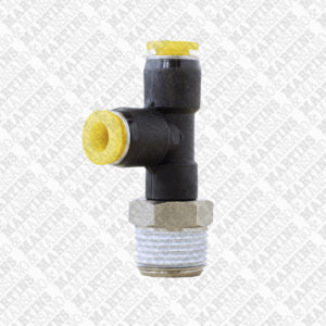 FSTL063/8N - Conexão em T para tubo de 6 mm com rosca lateral de 3/8" BSPT