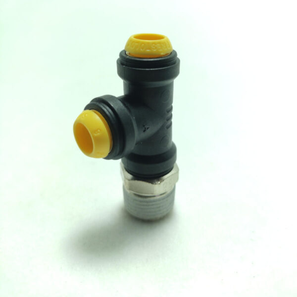 FSTL083/8N - Conexão em T para tubo de 8 mm com rosca lateral de 3/8" BSPT