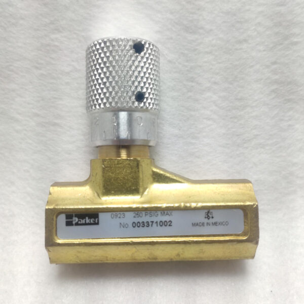 003371002 - Válvula reguladora de fluxo R 3/8 NPT, 0 a 250 PSI, corpo latão