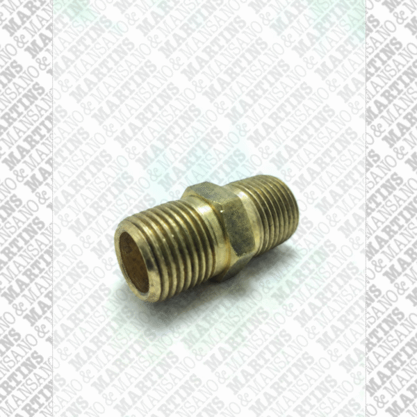 216P8 - Niple de latão R 1/2" NPT sextavado externo - Imagem 2