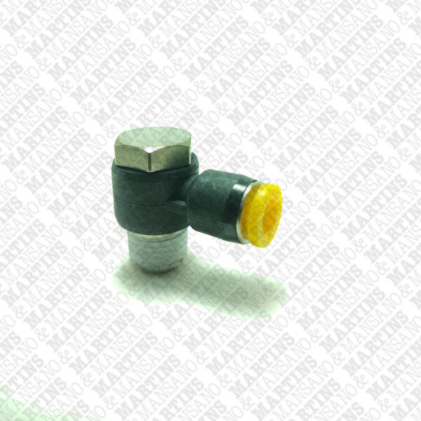 FSES061/4N - Conexão 90° tipo banjo para tubo de 6 mm R 1/4" BSPT