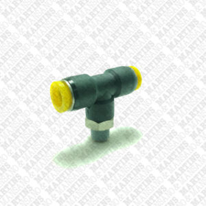 FST081/8N - Conexão em T para tubo de 8 mm com rosca central de 1/8" BSPT