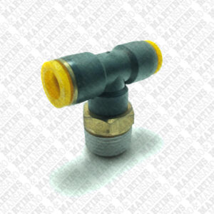 FST101/2N - Conexão em T para tubo de 10 mm com rosca central de 1/2" BSPT