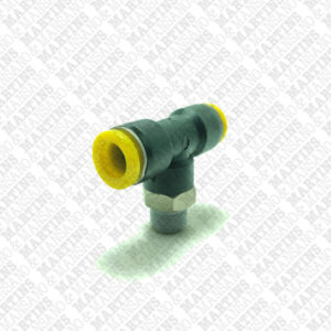 FST101/4N - Conexão em T para tubo de 10 mm com rosca central de 1/4" BSPT
