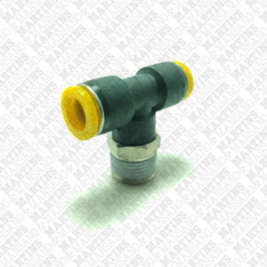 FST121/2N - Conexão em T para tubo de 12 mm com rosca central de 1/2" BSPT