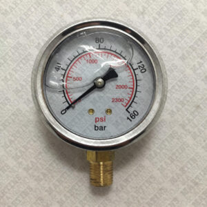 MANÔMETRO VERTICAL 1/4 NPT 160 BAR COM GLICERINA