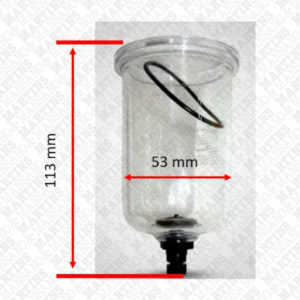 35300500 – Copo transparente com dreno manual para filtro/refil